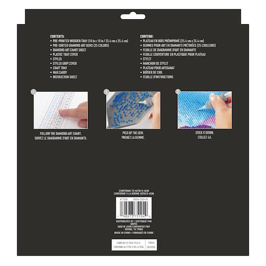10" Bold Flowers Round Wood Tray Diamond Art Kit by Make Market®